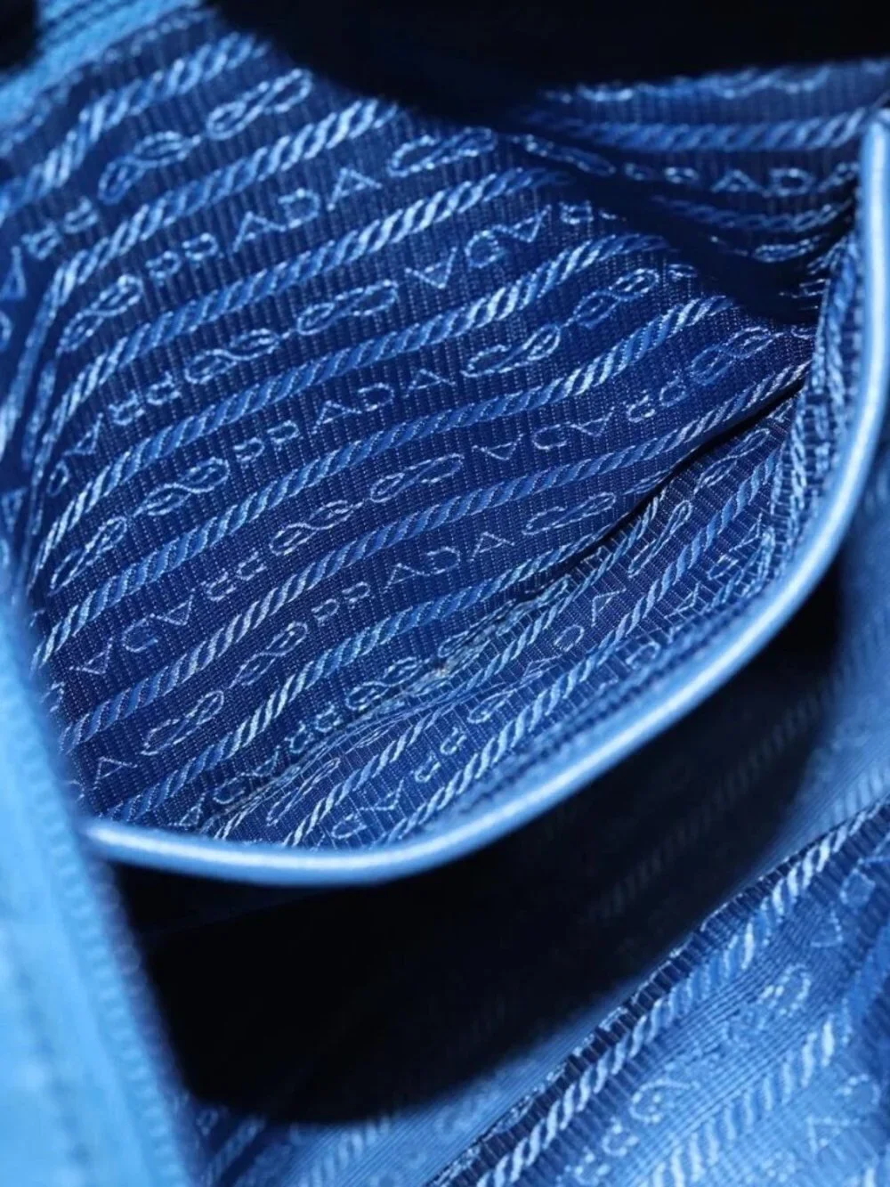 PRADA Shoulder Bag Nylon 2way Blue Silver - Picture 12 of 16